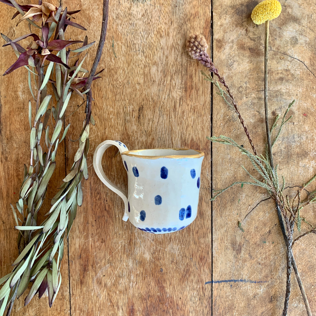 Taza de café cobalt i oro 3